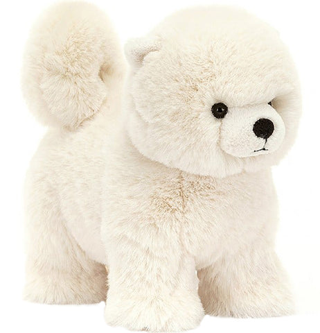 fluffy stuffed Pomeranian dog from JellyCat.