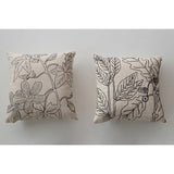 Natural & Black Square Cotton Pillow