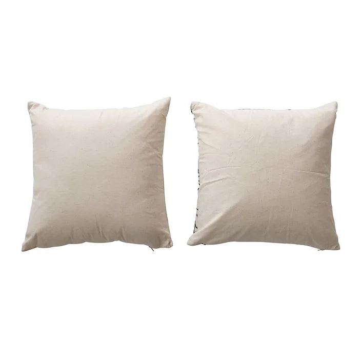 Natural &amp; Black Square Cotton Pillow