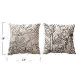 Natural & Black Square Cotton Pillow