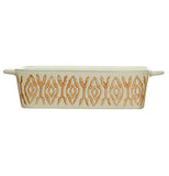 Hand-Stamped Stoneware Baker with Pattern