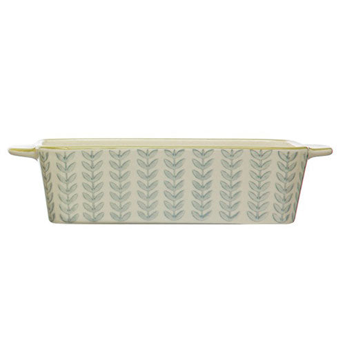 Hand-Stamped Stoneware Baker with Pattern
