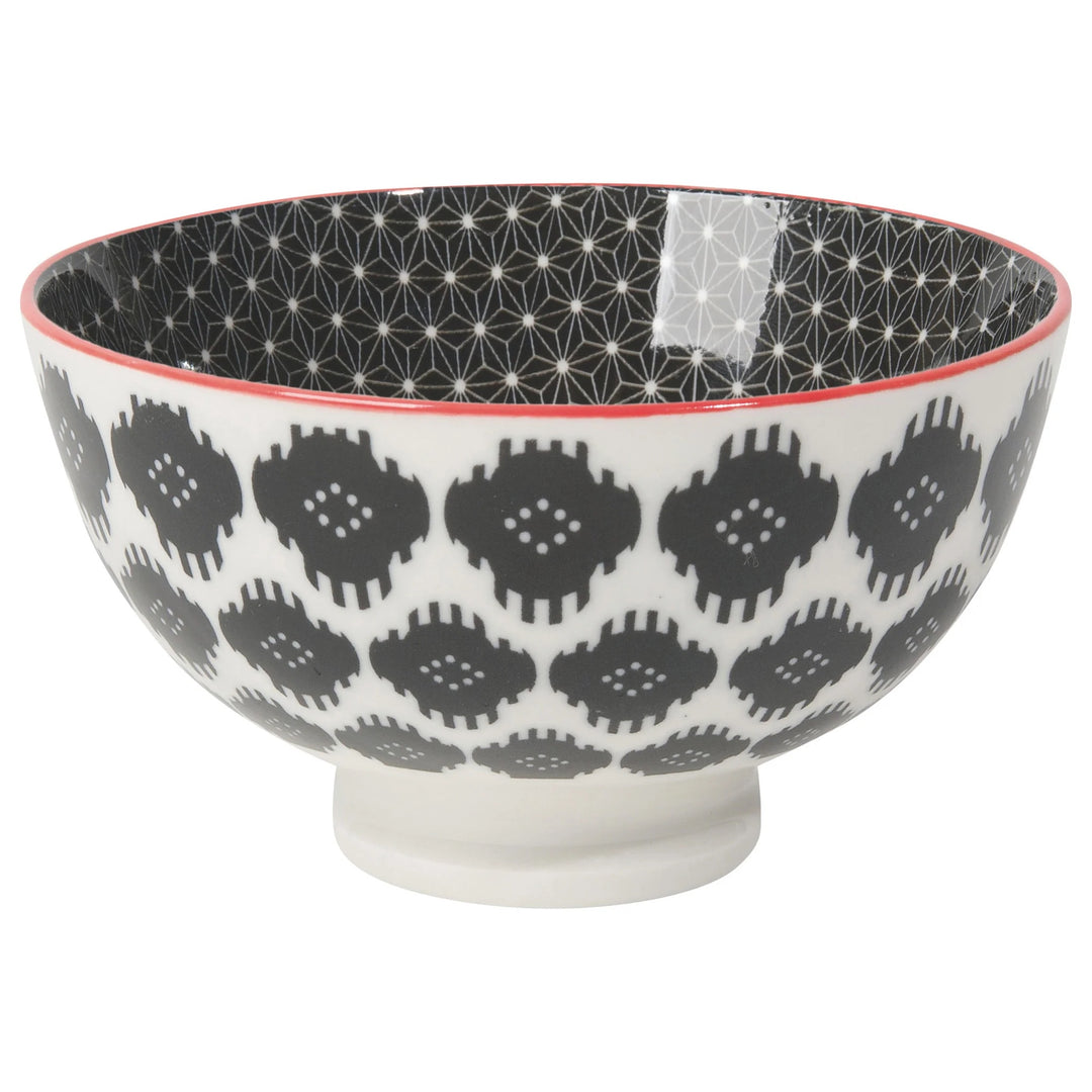 Ikat Black Stamped 4" Bowl