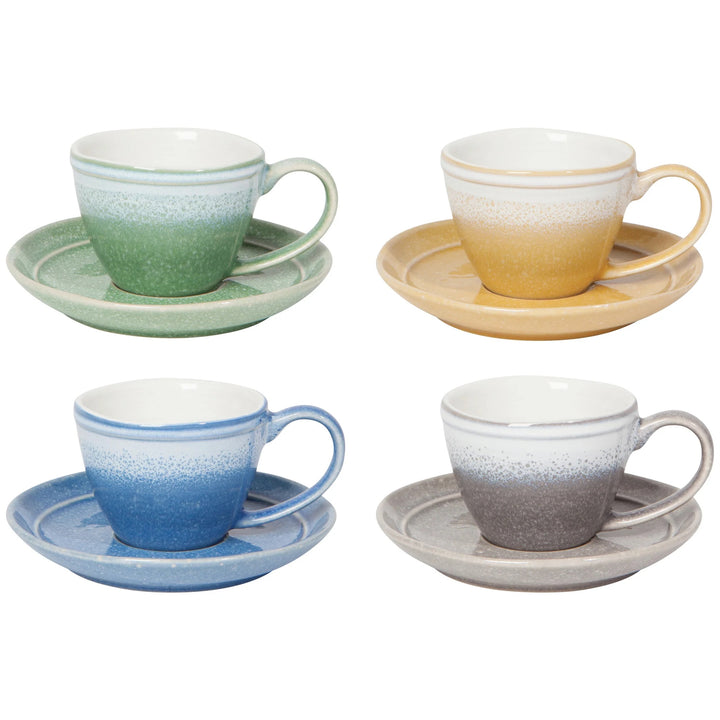 Mineral Espresso Cups and Saucers, Set of 4