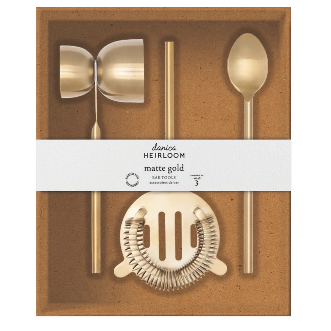 Matte Gold Bar Tools, Set of 3