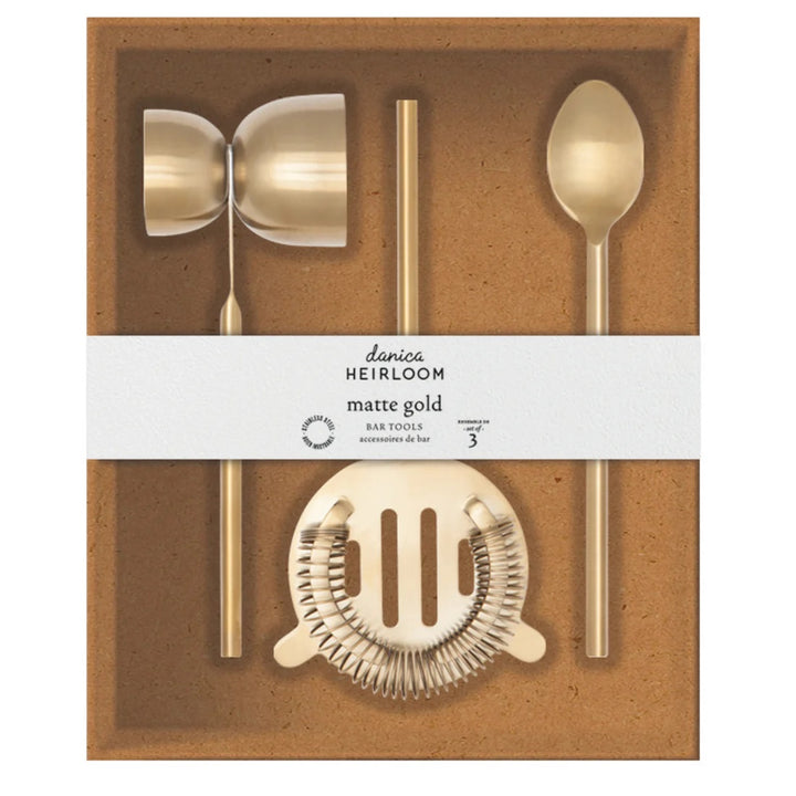 Matte Gold Bar Tools, Set of 3