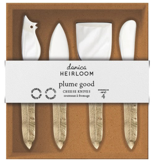 Plume Gold Cheese Knives (Set of 4)
