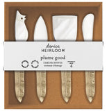 Plume Gold Cheese Knives (Set of 4)