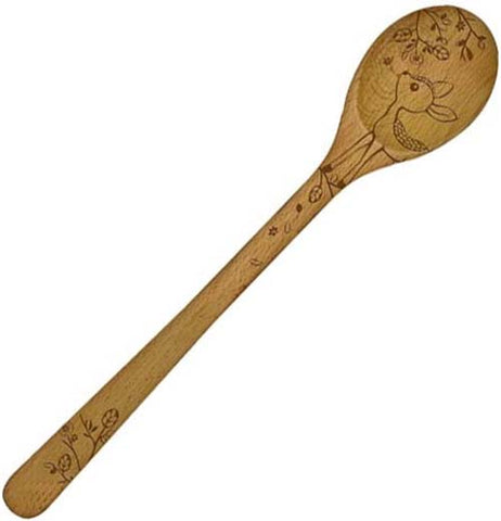 Solid Beechwood Woodland Sauce Spoon