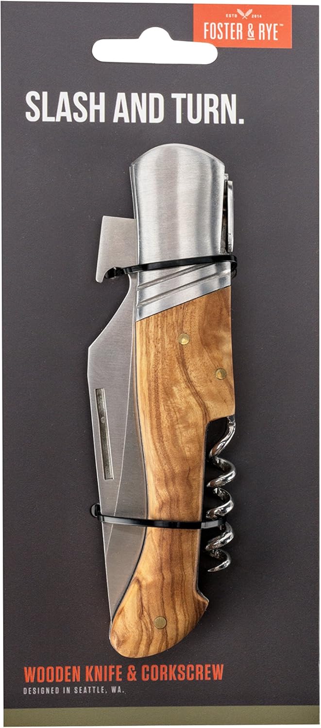 Slash and Turn Wooden Knife &amp; Corkscrew