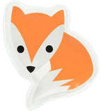 This fox shaped ice pack is orange and white.