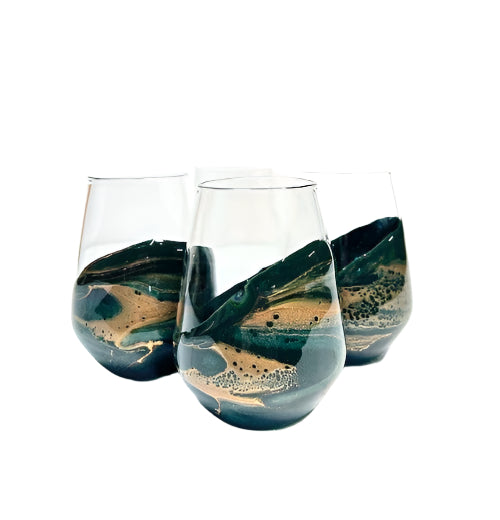 Resin Accented Wine and Entertaining Glass