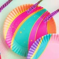 Color Couture Neon Stripe Melamine Serving Platter, 16"
