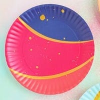 Color Couture Neon Stripe Melamine Serving Platter, 16"