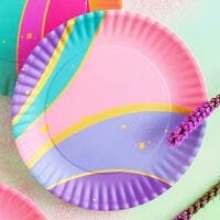 Color Couture Neon Stripe Melamine Serving Platter, 16"