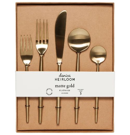 MatteGold Taper Flatware set of 5