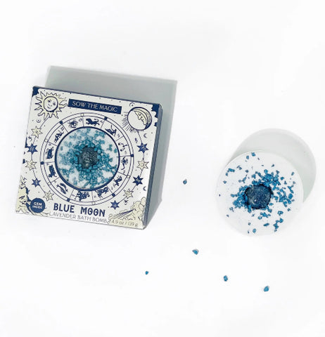 Blue Moon Lavender Bath Bomb with Sodalite