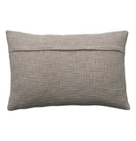 Woven Cotton Lumbar Pillow with Embroidered Flowers and Birds