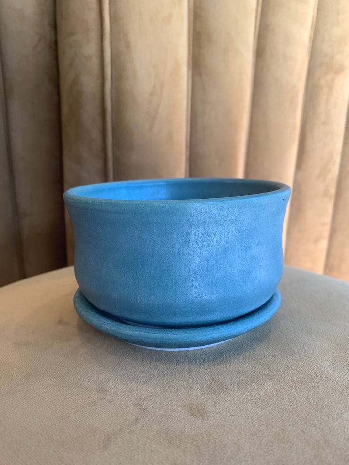 Handmade Wheel Thrown Hand Painted Planter 4.5"