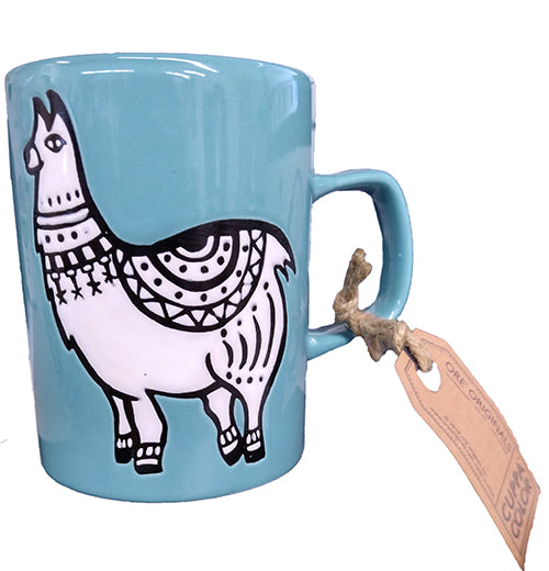Teal Llama Cuppa Color Mug