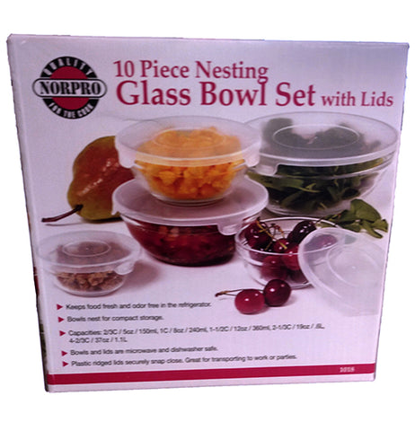 10 Piece Nesting Bowl Set With Lids