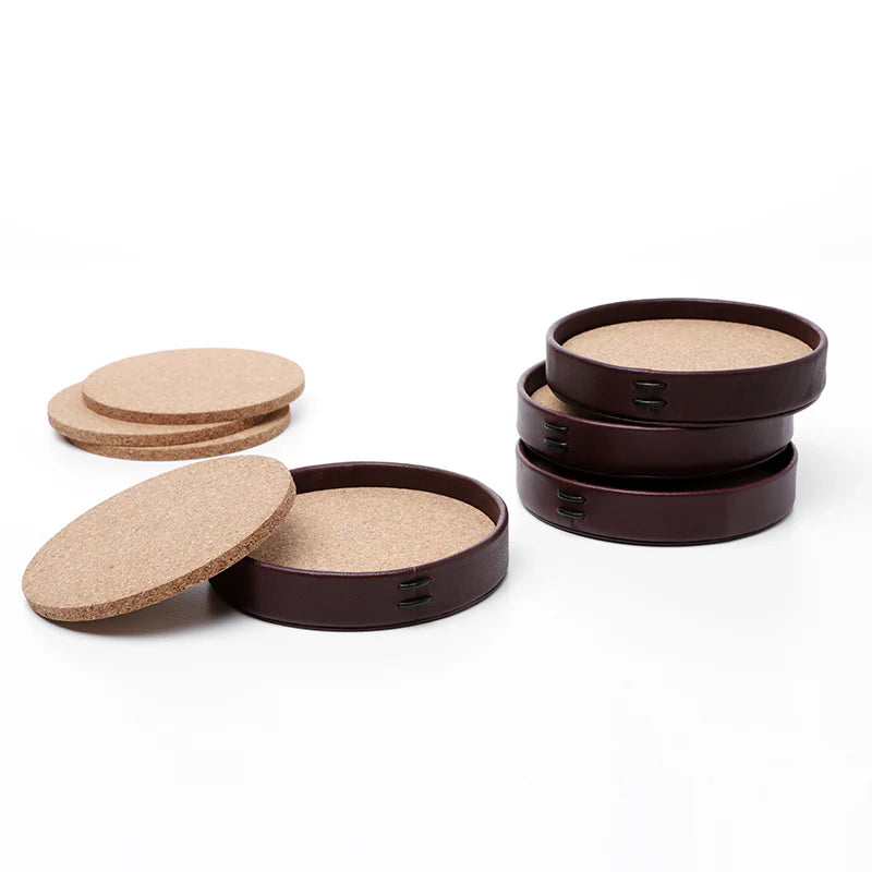 Leather Coasters, set of 4