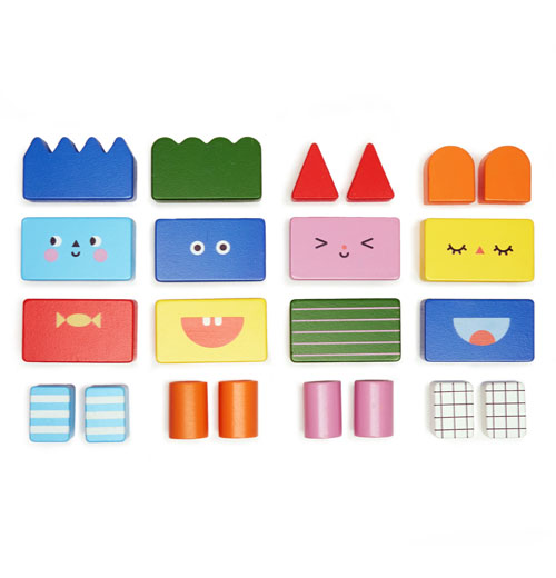 Kidoki Stack &amp; Mix Wooden Building Blocks