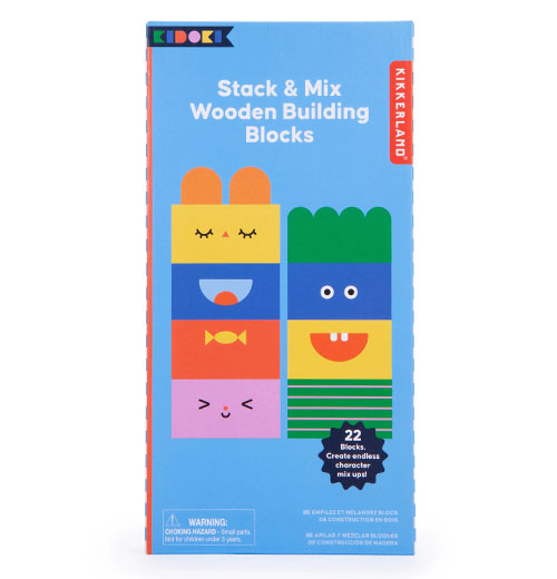 Kidoki Stack &amp; Mix Wooden Building Blocks