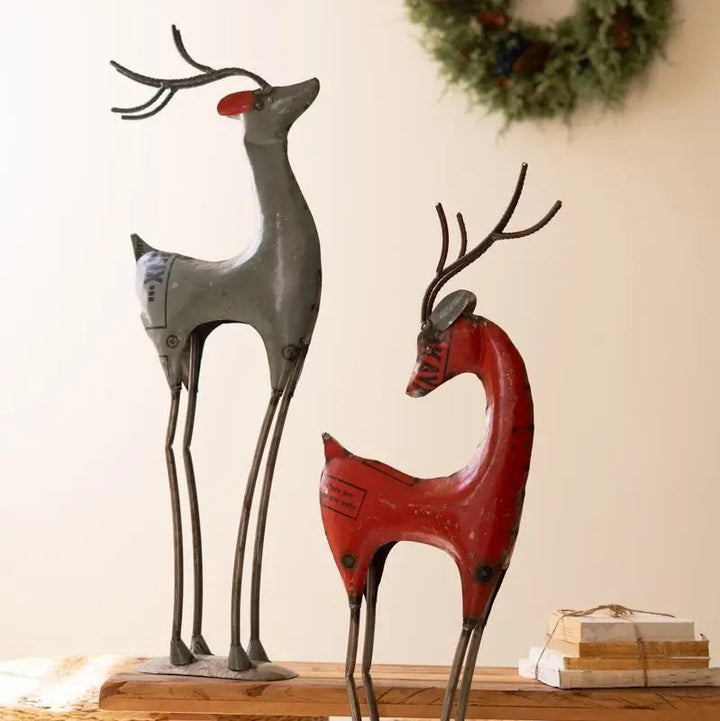 Recycled Iron Reindeer Figurine