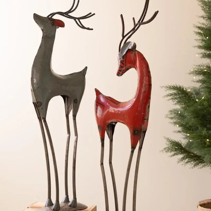Recycled Iron Reindeer Figurine