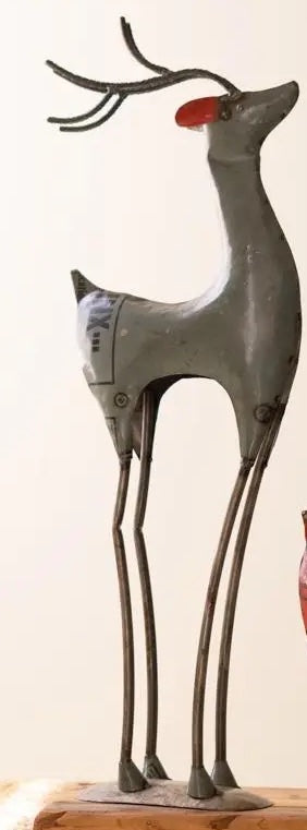 Recycled Iron Reindeer Figurine