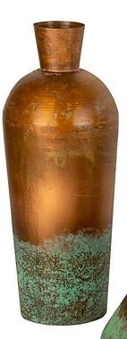 Two-Toned Copper Vase with Turquoise Patina