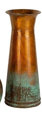 Two-Toned Copper Vase with Turquoise Patina