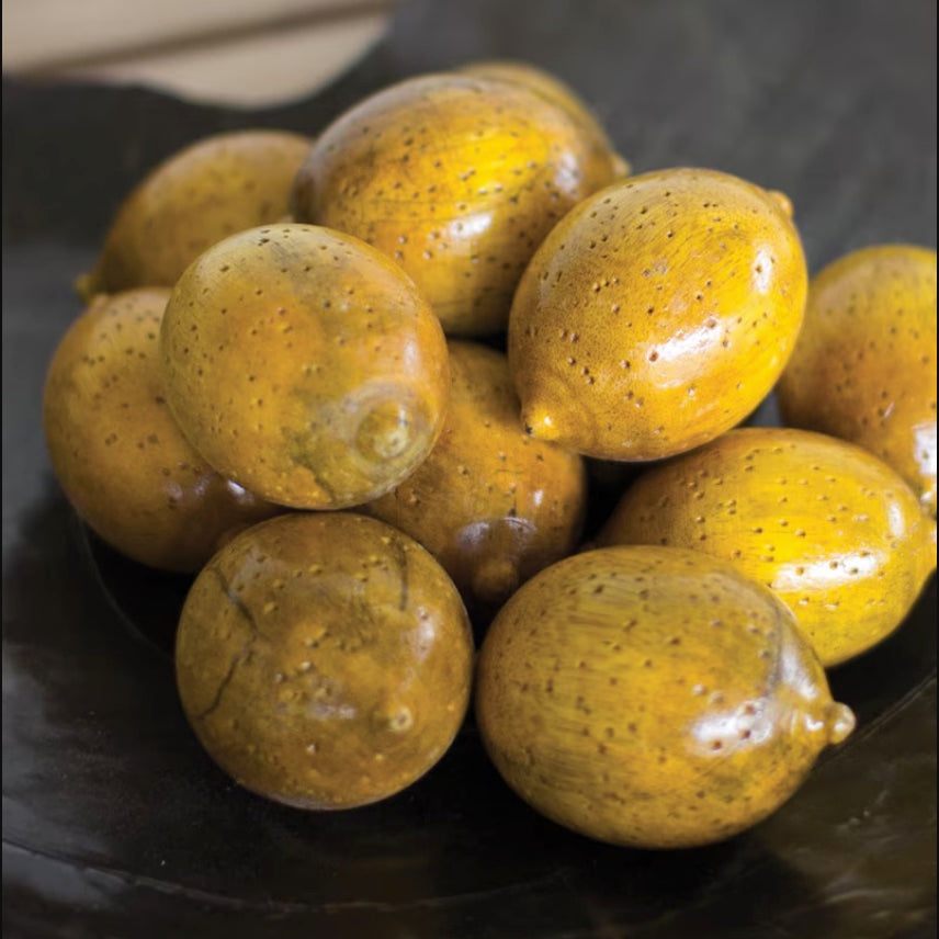 Hand Carved Wooden Lemon