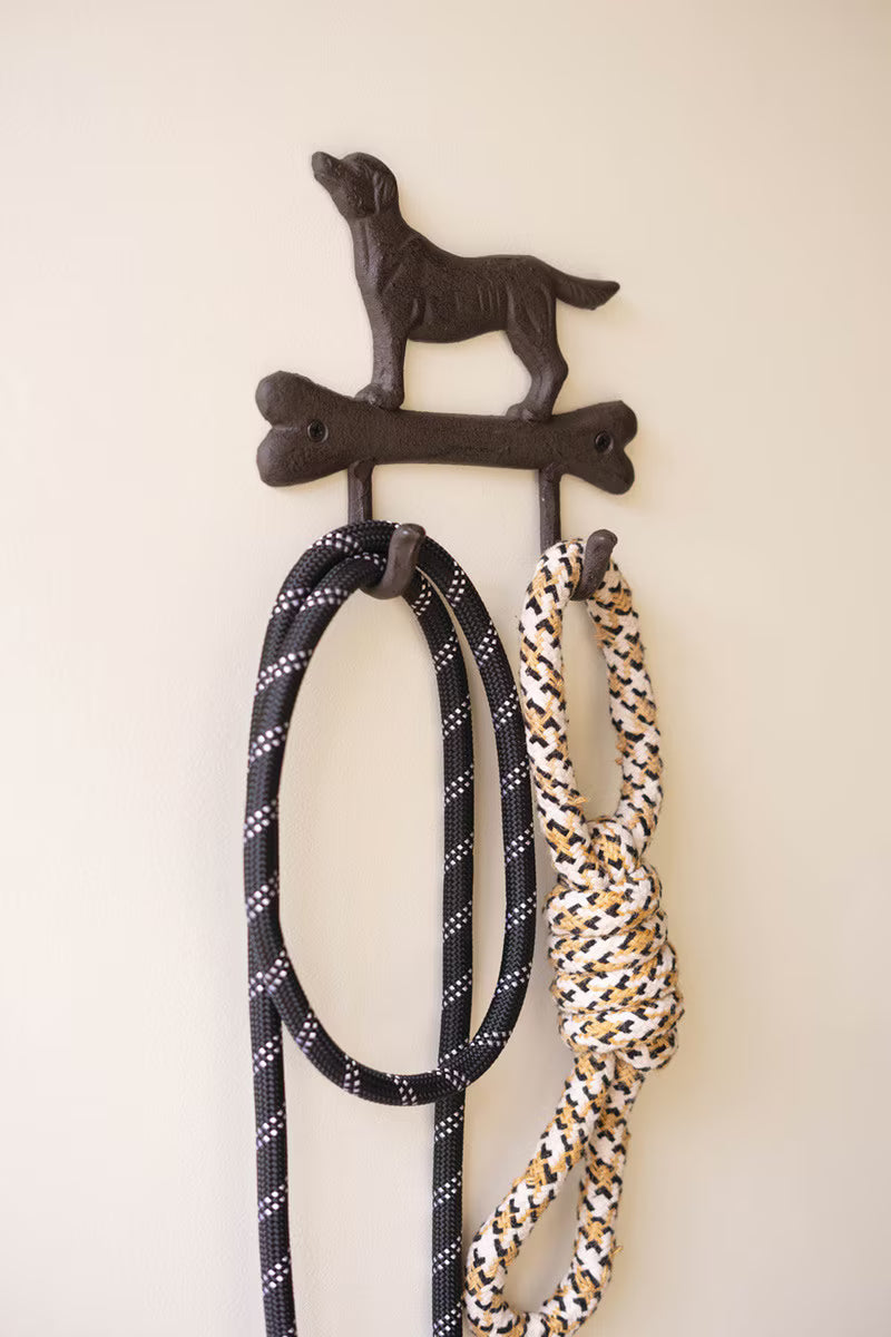 Cast Iron Dog with Bone Hook