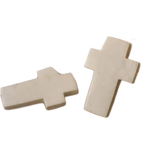 White Hand Carved Stone Cross