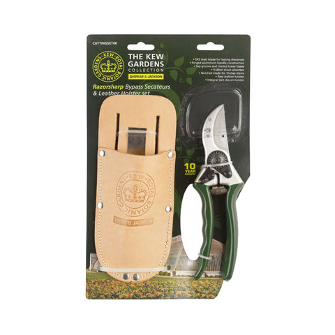 Kew Gardens Bypass Secateurs and Leather Holster Set