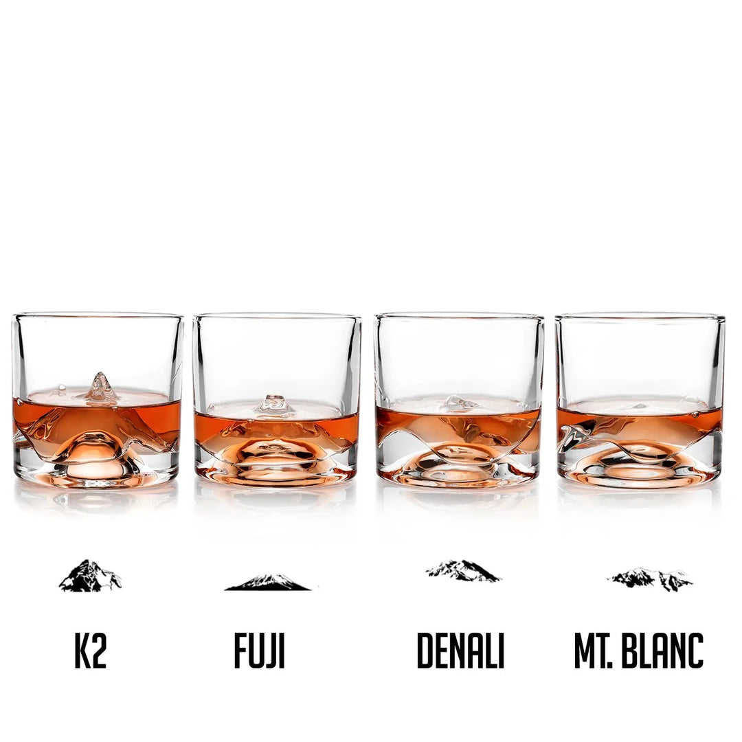The Peaks Crystal Whiskey Glasses, Set of 4