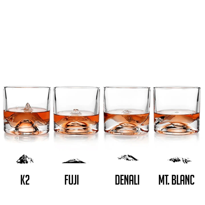 The Peaks Crystal Whiskey Glasses, Set of 4