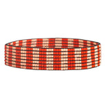 Two Tone Vertical Stripe Beaded Stretch Bracelet