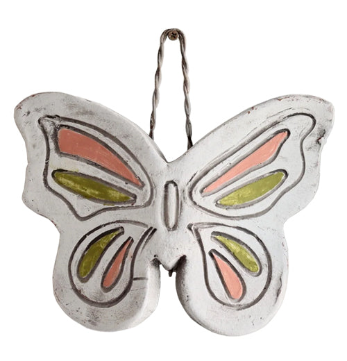 Hanging Clay Butterfly Bud Vase
