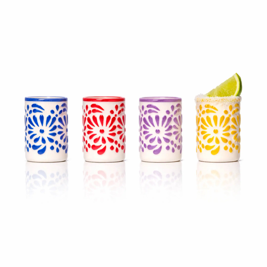 Tiki Blossom Ceramic Shot Glasses