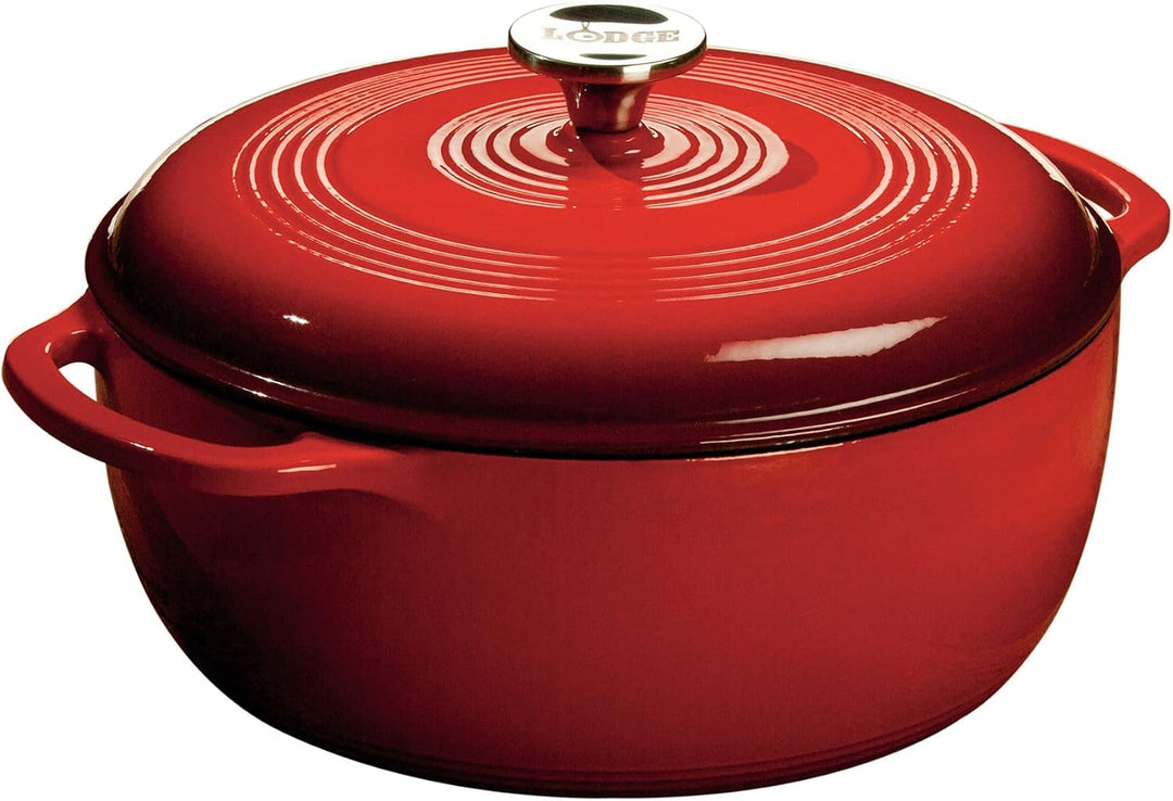 6 Quart Enamel Dutch Oven, Red