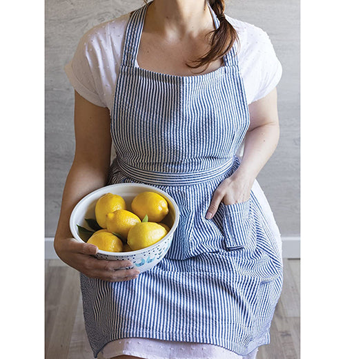Classic Blue Seersucker Apron