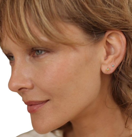 Rays of Light Stud Earrings: Turquoise