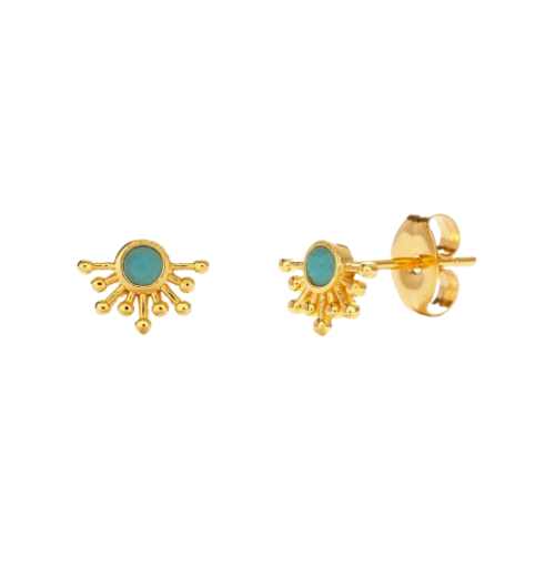 Rays of Light Stud Earrings: Turquoise