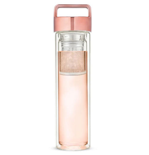 Dylan Rose Gold Glass Infuser Travel Mug
