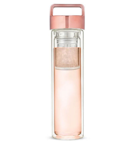 Dylan Rose Gold Glass Infuser Travel Mug