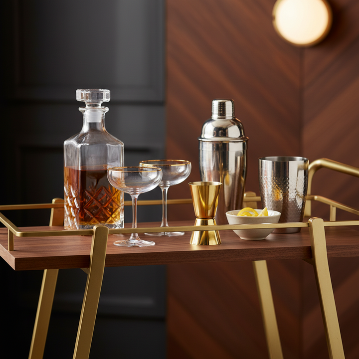 Goldtone Stainless Steel 1oz &amp; 2oz Cocktail Jigger