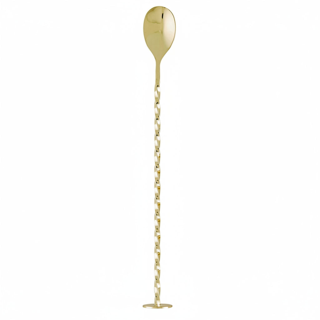 Goldtone Stainless Steel Cocktail Mixing Spoon